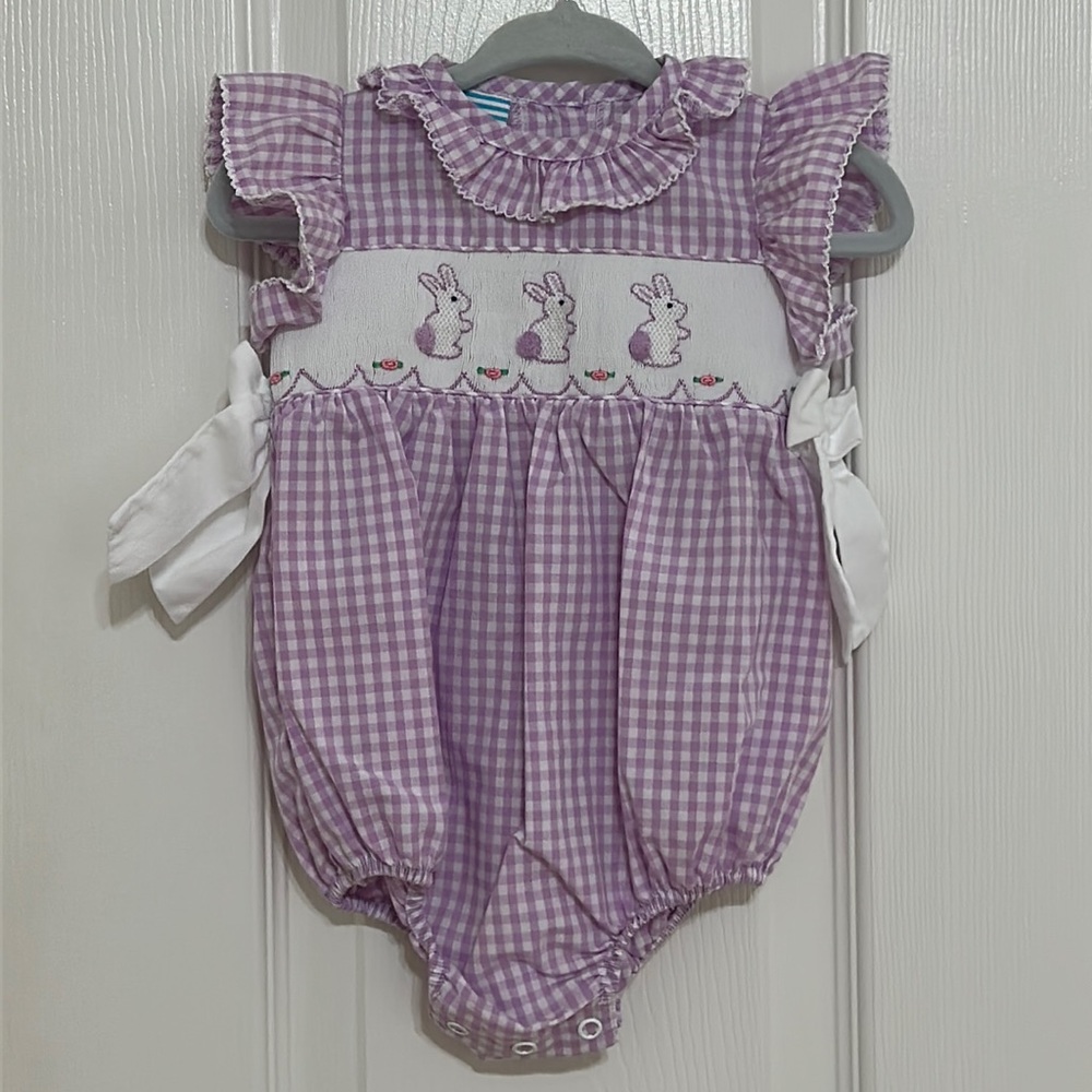 Baby girl bunny romper- size 6 months